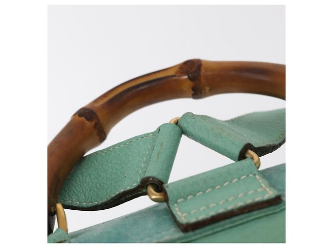 Bamboo Zaino in Bambù GUCCI Camoscio Verde Oro 003 2058 0016 Auth gh1191 D'oro - vista 8