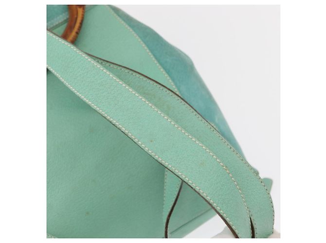 Bamboo Zaino in Bambù GUCCI Camoscio Verde Oro 003 2058 0016 Auth gh1191 D'oro - vista 9