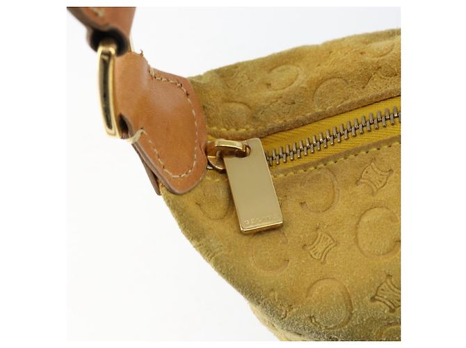 Céline Borsa a mano in tela Macadam C di CELINE in suede giallo oro Auth ep11999 D'oro - vista 10