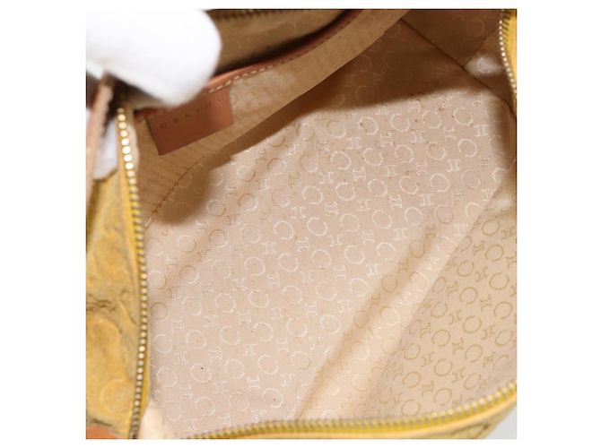Céline Borsa a mano in tela Macadam C di CELINE in suede giallo oro Auth ep11999 D'oro - vista 11