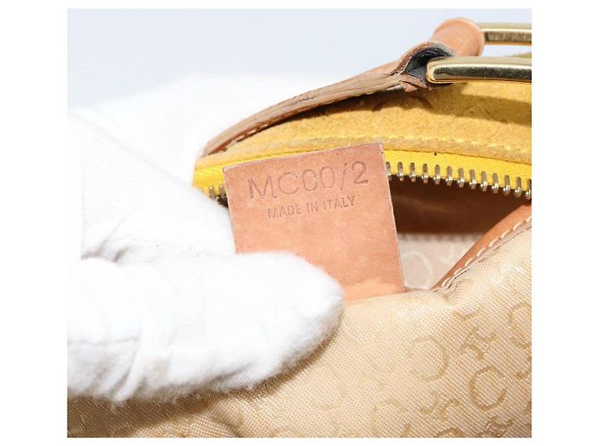 Céline Borsa a mano in tela Macadam C di CELINE in suede giallo oro Auth ep11999 D'oro - vista 12