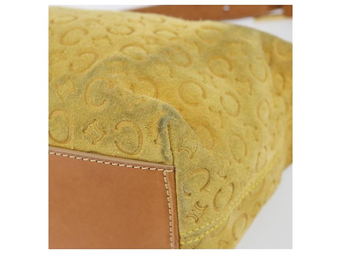 Céline Borsa a mano in tela Macadam C di CELINE in suede giallo oro Auth ep11999 D'oro - vista 15