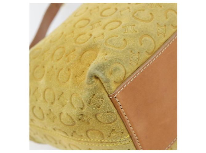 Céline Borsa a mano in tela Macadam C di CELINE in suede giallo oro Auth ep11999 D'oro - vista 16