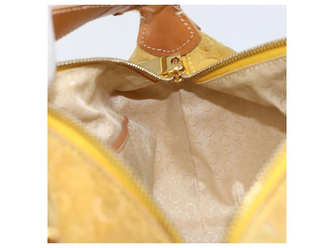 Céline Borsa a mano in tela Macadam C di CELINE in suede giallo oro Auth ep11999 D'oro - vista 18