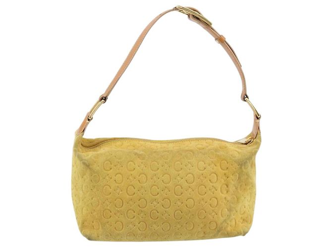 Céline Borsa a mano in tela Macadam C di CELINE in suede giallo oro Auth ep11999 D'oro - vista 2