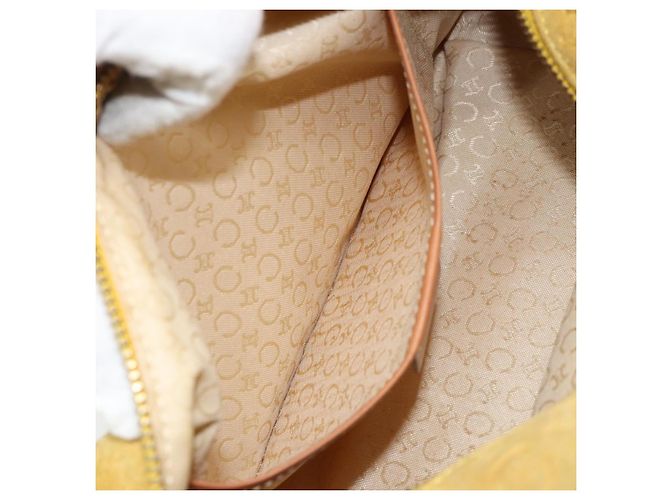 Céline Borsa a mano in tela Macadam C di CELINE in suede giallo oro Auth ep11999 D'oro - vista 20