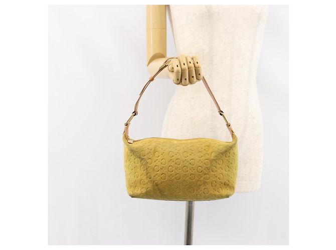 Céline Borsa a mano in tela Macadam C di CELINE in suede giallo oro Auth ep11999 D'oro - vista 21