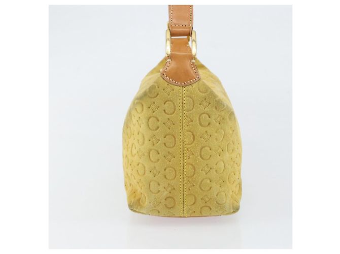 Céline Borsa a mano in tela Macadam C di CELINE in suede giallo oro Auth ep11999 D'oro - vista 3