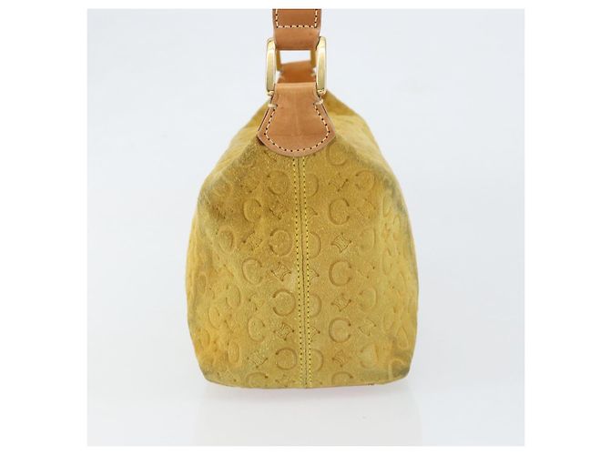 Céline Borsa a mano in tela Macadam C di CELINE in suede giallo oro Auth ep11999 D'oro - vista 4