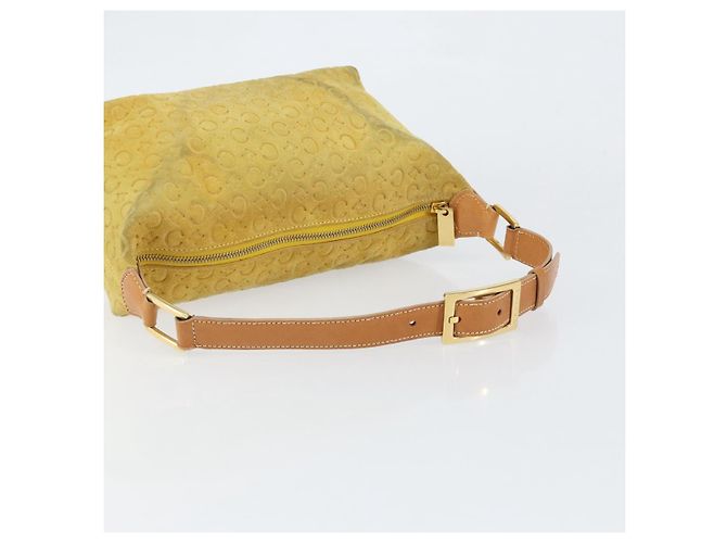Céline Borsa a mano in tela Macadam C di CELINE in suede giallo oro Auth ep11999 D'oro - vista 7