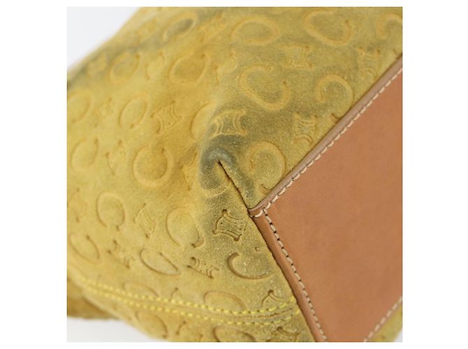 Céline Borsa a mano in tela Macadam C di CELINE in suede giallo oro Auth ep11999 D'oro - vista 9
