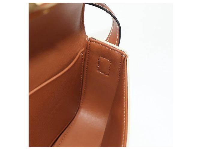 Céline CELINE Triomphe Mini Borsa Semi Spalla PVC Marrone Bianco Auth 148690SM - vista 22