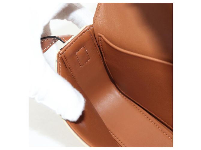 Céline CELINE Triomphe Mini Borsa Semi Spalla PVC Marrone Bianco Auth 148690SM - vista 23