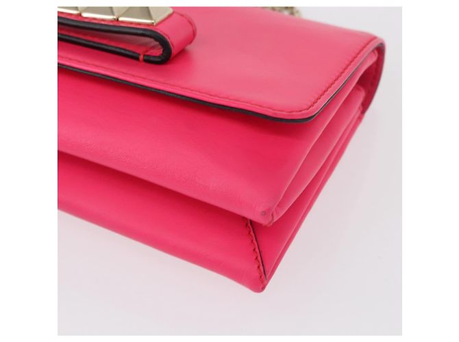 VALENTINO Schultertasche aus Leder mit Nieten und Kette Rosa Gold Auth bs31221 Pink Golden - Ansicht 15