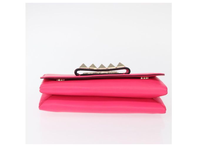 VALENTINO Schultertasche aus Leder mit Nieten und Kette Rosa Gold Auth bs31221 Pink Golden - Ansicht 5