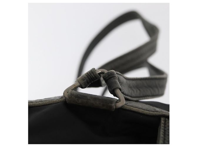 Mochila PRADA em nylon e couro preto prata autêntica 151999 - vista 15