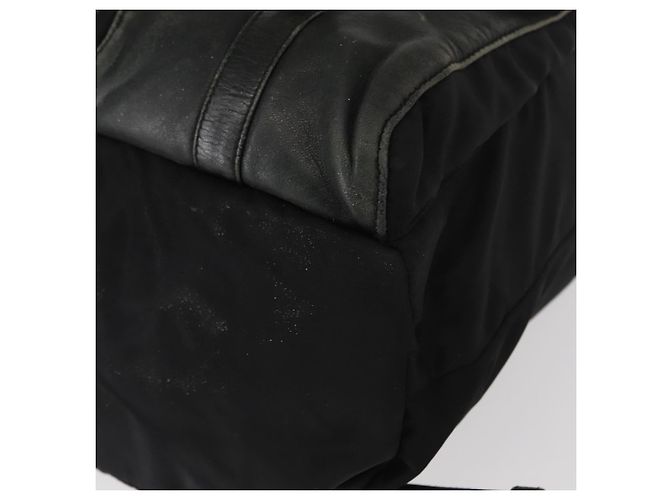 Mochila PRADA em nylon e couro preto prata autêntica 151999 - vista 18