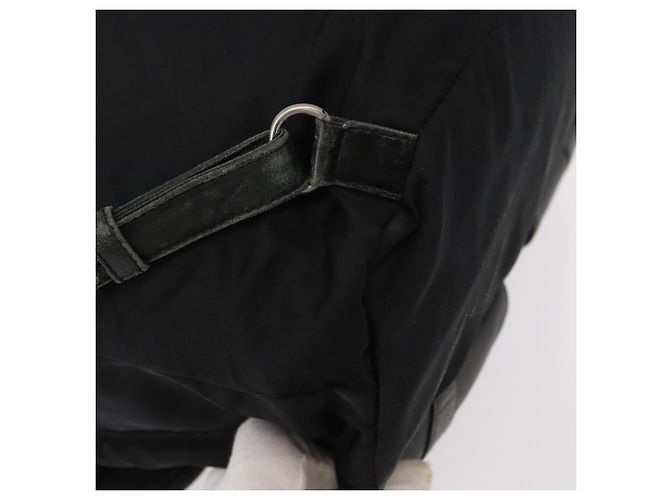 Mochila PRADA em nylon e couro preto prata autêntica 151999 - vista 19