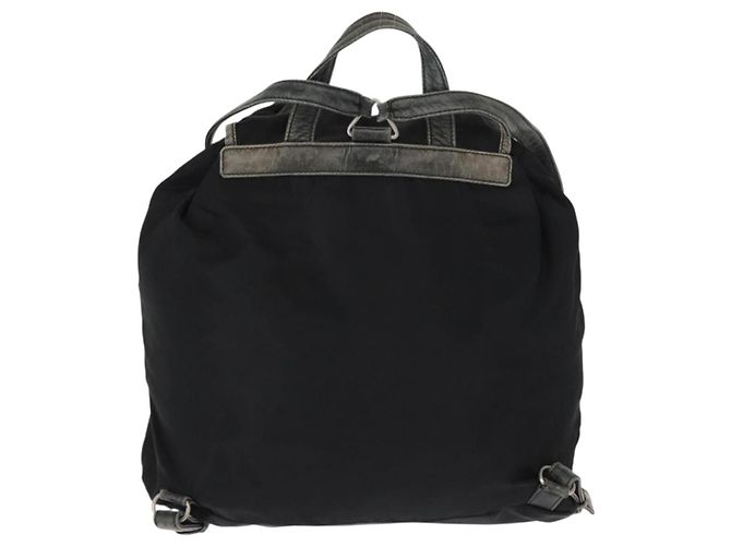 Mochila PRADA em nylon e couro preto prata autêntica 151999 - vista 2