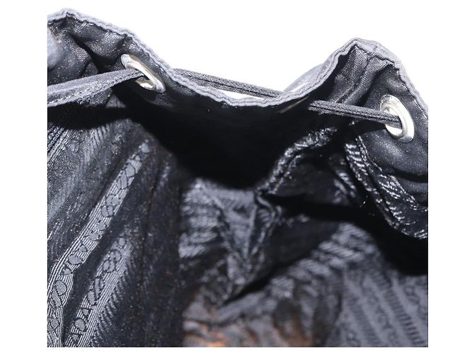 Mochila PRADA em nylon e couro preto prata autêntica 151999 - vista 24