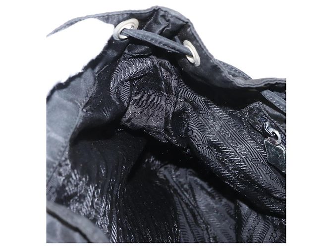 Mochila PRADA em nylon e couro preto prata autêntica 151999 - vista 25