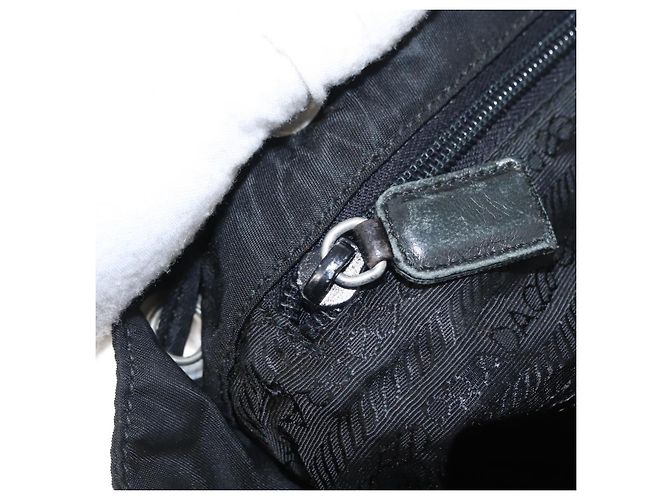 Mochila PRADA em nylon e couro preto prata autêntica 151999 - vista 26