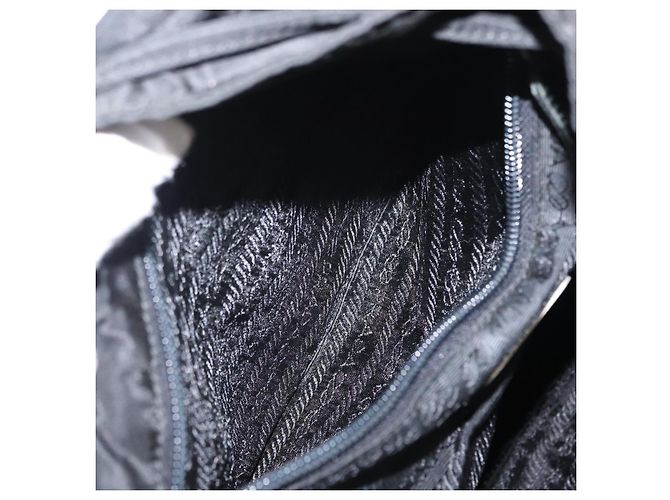 Mochila PRADA em nylon e couro preto prata autêntica 151999 - vista 27