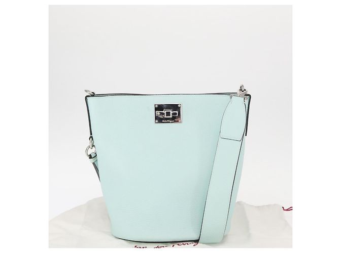 Salvatore Ferragamo Borsa a Spalla Gancini in Pelle Azzurro Chiaro Argento Auth 153957 Blu chiaro - vista 12