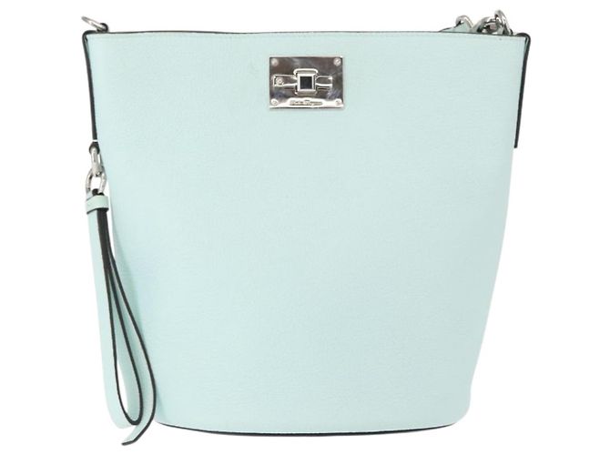 Salvatore Ferragamo Borsa a Spalla Gancini in Pelle Azzurro Chiaro Argento Auth 153957 Blu chiaro - vista 13