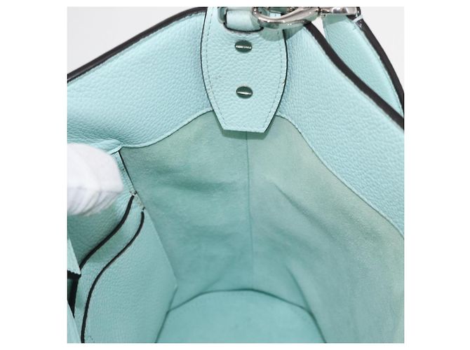 Salvatore Ferragamo Borsa a Spalla Gancini in Pelle Azzurro Chiaro Argento Auth 153957 Blu chiaro - vista 21