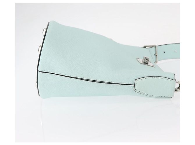 Salvatore Ferragamo Borsa a Spalla Gancini in Pelle Azzurro Chiaro Argento Auth 153957 Blu chiaro - vista 4