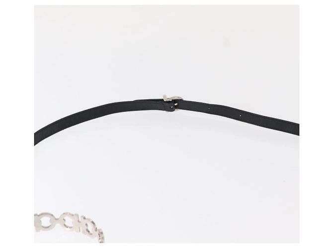 Borsa a mano in pelle Gancini Salvatore Ferragamo 2 in 1 Nero Argento Auth gh1184 - vista 9