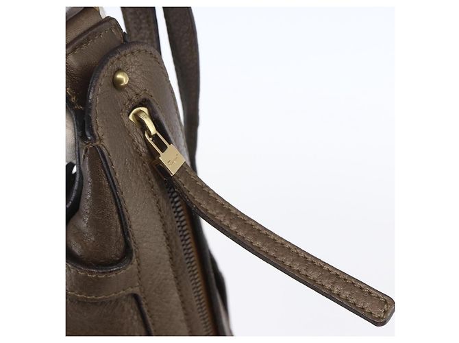 Borsa a Spalla Gancini in Pelle Marrone Oro Auth BA8420 di Salvatore Ferragamo D'oro - vista 10