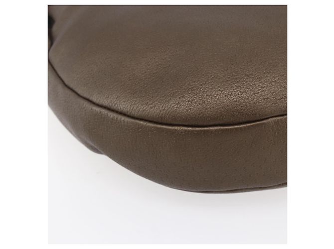 Borsa a Spalla Gancini in Pelle Marrone Oro Auth BA8420 di Salvatore Ferragamo D'oro - vista 14