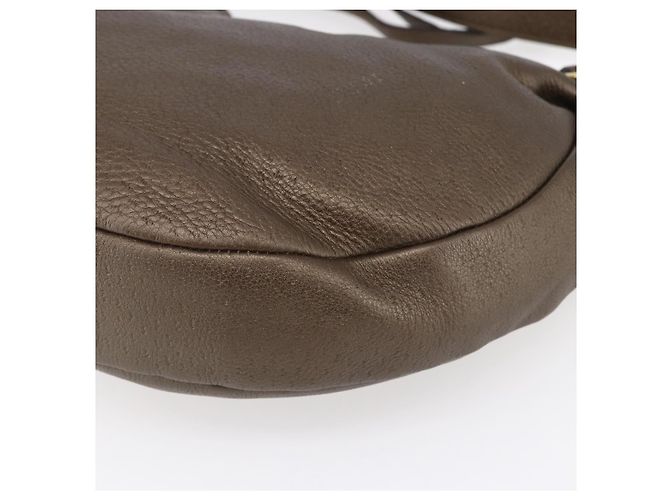 Borsa a Spalla Gancini in Pelle Marrone Oro Auth BA8420 di Salvatore Ferragamo D'oro - vista 15