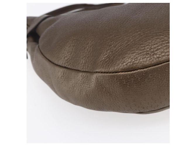 Borsa a Spalla Gancini in Pelle Marrone Oro Auth BA8420 di Salvatore Ferragamo D'oro - vista 16