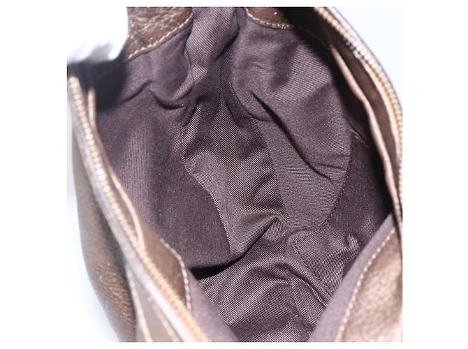 Borsa a Spalla Gancini in Pelle Marrone Oro Auth BA8420 di Salvatore Ferragamo D'oro - vista 18