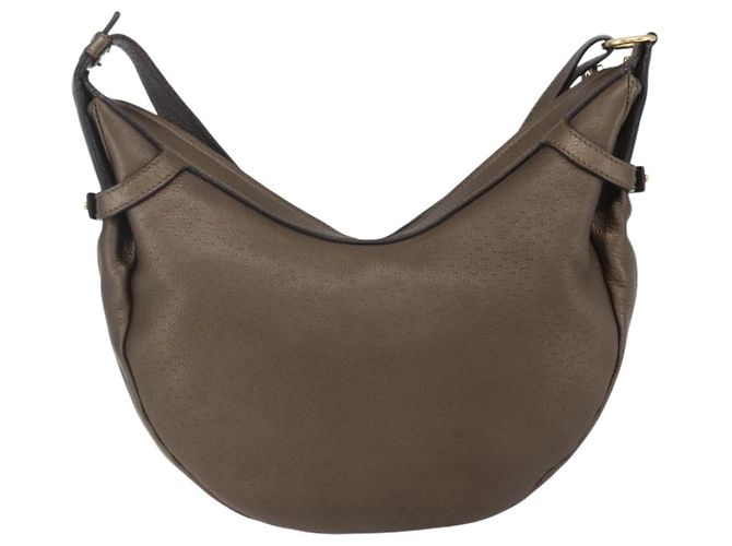 Borsa a Spalla Gancini in Pelle Marrone Oro Auth BA8420 di Salvatore Ferragamo D'oro - vista 2