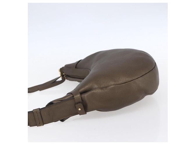 Borsa a Spalla Gancini in Pelle Marrone Oro Auth BA8420 di Salvatore Ferragamo D'oro - vista 3