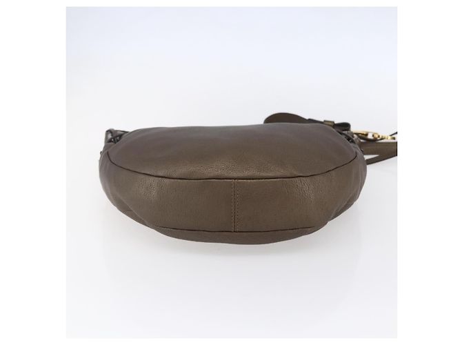 Borsa a Spalla Gancini in Pelle Marrone Oro Auth BA8420 di Salvatore Ferragamo D'oro - vista 5