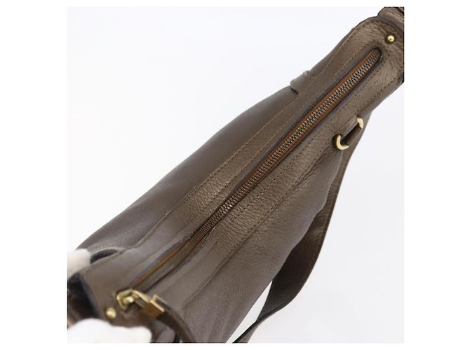 Borsa a Spalla Gancini in Pelle Marrone Oro Auth BA8420 di Salvatore Ferragamo D'oro - vista 6