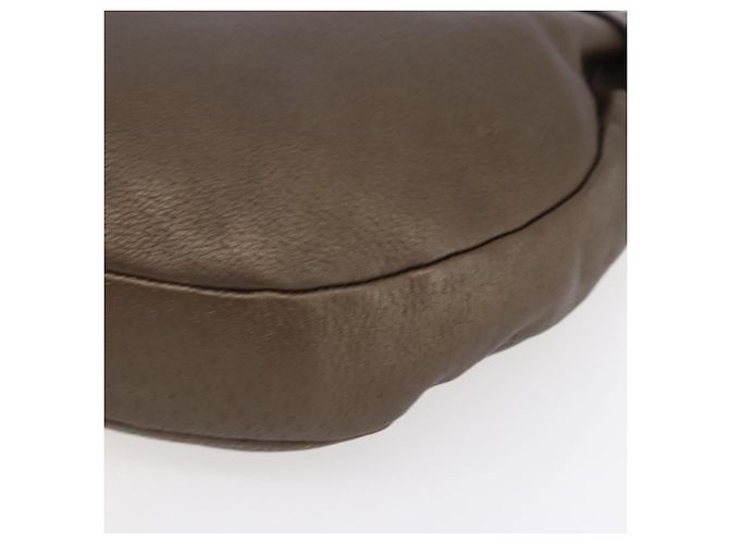 Borsa a Spalla Gancini in Pelle Marrone Oro Auth BA8420 di Salvatore Ferragamo D'oro - vista 9
