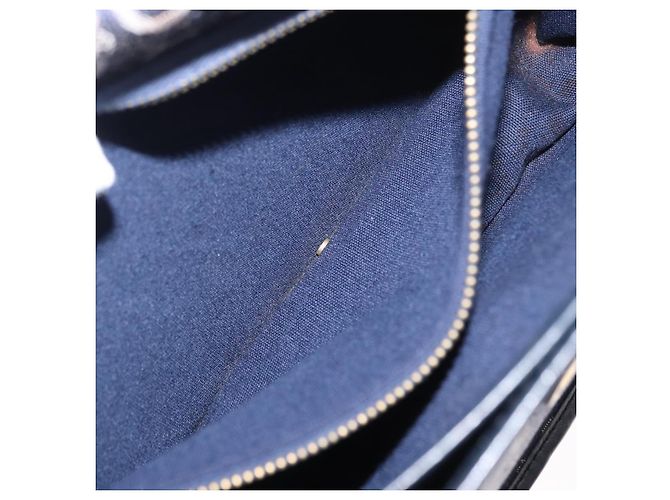 BORSO A SPALLA CÉLINE C SULKY CARRIAGE IN CANVAS E PELLE BLU NAVY ORO AUTH 153832 D'oro - vista 23