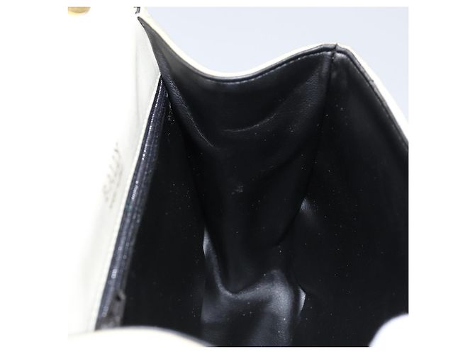 BALLY Bolsa de mão acolchoada de couro branco e dourado Auth gh1163 - vista 19
