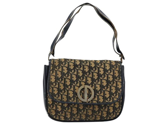 Borsa a Spalla in Tela Trotter Christian Dior Blu Auth 150069 Blu navy - vista 13