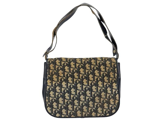 Borsa a Spalla in Tela Trotter Christian Dior Blu Auth 150069 Blu navy - vista 2