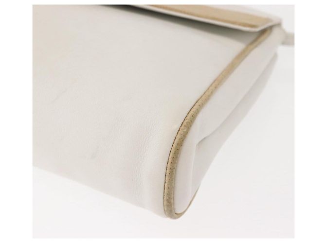 Céline Borsa a Spalla in Pelle Bianca e Oro Auth BA7313 Bianco D'oro - vista 14