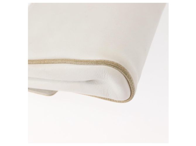 Céline Borsa a Spalla in Pelle Bianca e Oro Auth BA7313 Bianco D'oro - vista 15