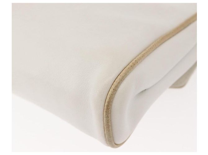 Céline Borsa a Spalla in Pelle Bianca e Oro Auth BA7313 Bianco D'oro - vista 16