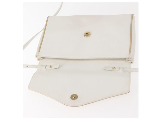 Céline Borsa a Spalla in Pelle Bianca e Oro Auth BA7313 Bianco D'oro - vista 18